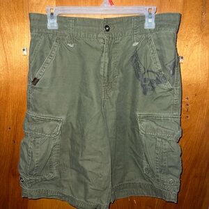 Olive cargo shorts